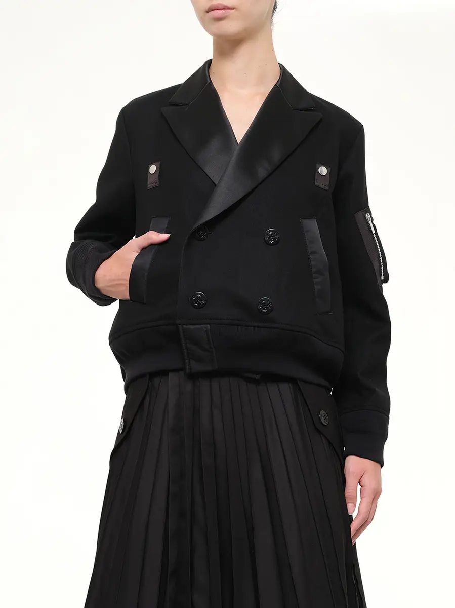 Sacai Wool Flannel x Nylon Twill Jacket | Thumbnail 6 Sacai Wool Flannel x Nylon Twill Jacket | Thumbnail 6