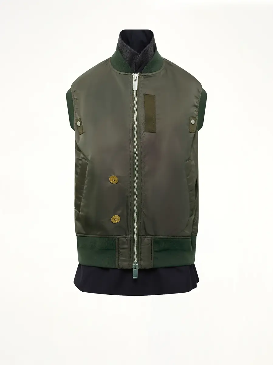 Sacai Nylon Twill x Suiting Vest in Navy/dark Khaki | Thumbnail 2 Sacai Nylon Twill x Suiting Vest in Navy/dark Khaki | Thumbnail 2