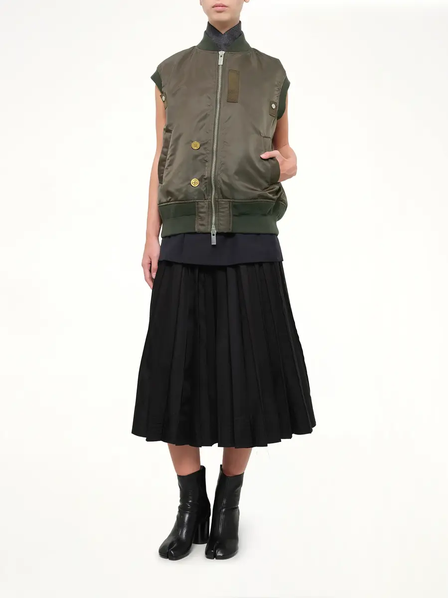 Sacai Nylon Twill x Suiting Vest in Navy/dark Khaki | Thumbnail 4 Sacai Nylon Twill x Suiting Vest in Navy/dark Khaki | Thumbnail 4