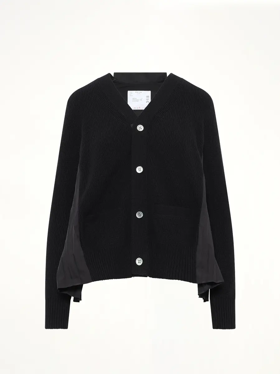 Sacai Wool Knit x Cotton Poplin Cardigan | Thumbnail 2 Sacai Wool Knit x Cotton Poplin Cardigan | Thumbnail 2