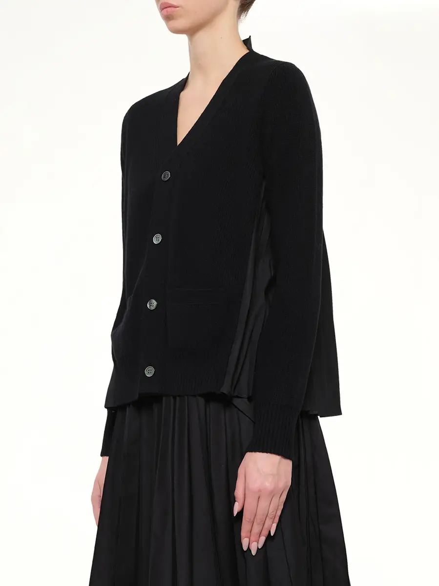 Sacai Wool Knit x Cotton Poplin Cardigan | Thumbnail 3 Sacai Wool Knit x Cotton Poplin Cardigan | Thumbnail 3