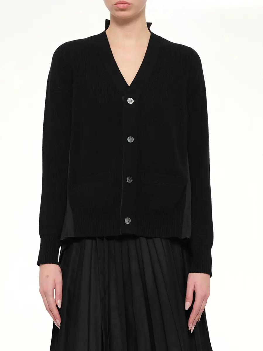 Sacai Wool Knit x Cotton Poplin Cardigan | Thumbnail 6 Sacai Wool Knit x Cotton Poplin Cardigan | Thumbnail 6