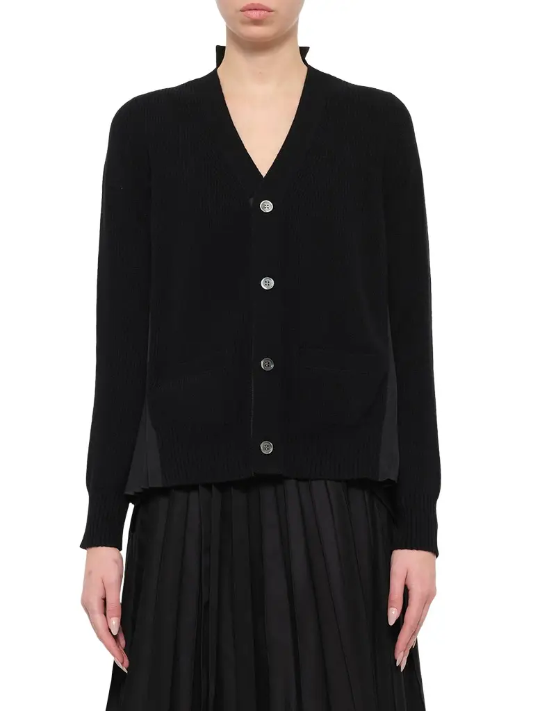 Wool Knit x Cotton Poplin Cardigan Wool Knit x Cotton Poplin Cardigan