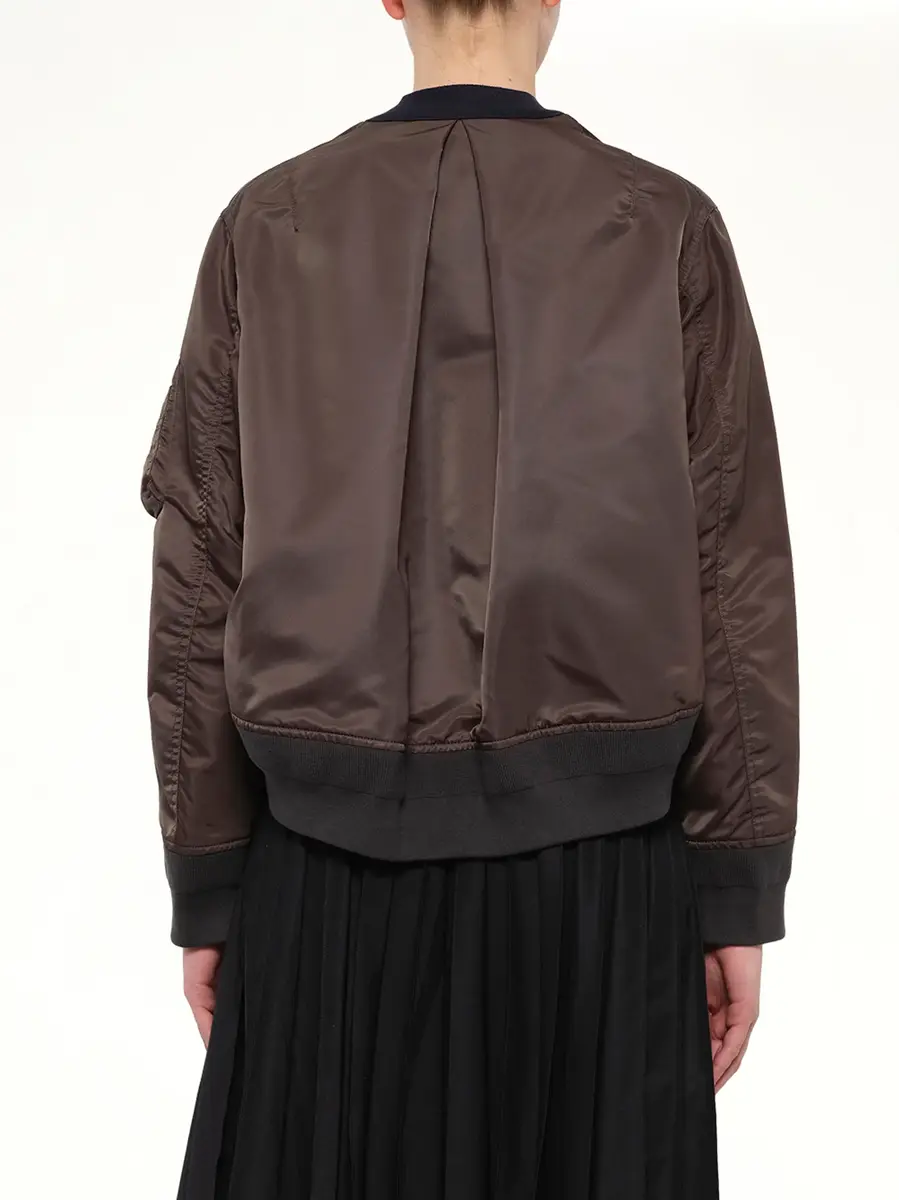Sacai Nylon Twill x Cotton Knit Cardigan in Navy/dark Khaki | Thumbnail 5 Sacai Nylon Twill x Cotton Knit Cardigan in Navy/dark Khaki | Thumbnail 5