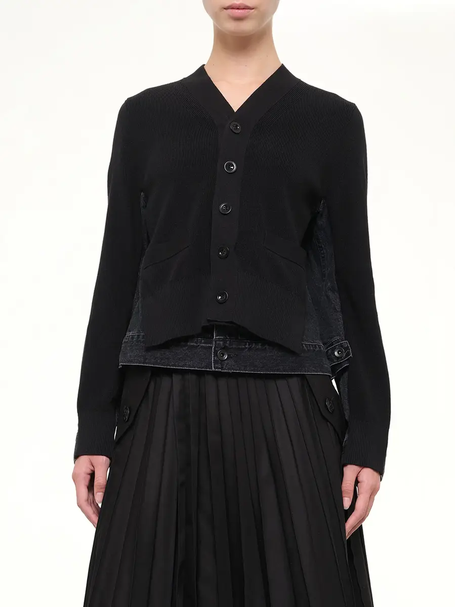 Sacai Long Sleeve Denim x Knit Cardigan | Thumbnail 6 Sacai Long Sleeve Denim x Knit Cardigan | Thumbnail 6