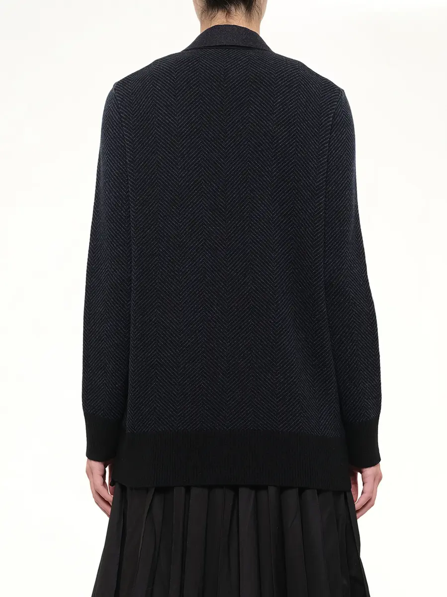 Sacai Double-faced Herringbone x Wool Knit Cardigan | Thumbnail 5 Sacai Double-faced Herringbone x Wool Knit Cardigan | Thumbnail 5