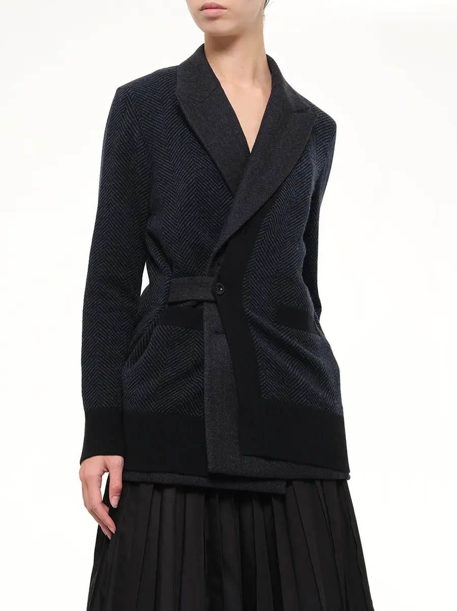 Sacai Double-faced Herringbone x Wool Knit Cardigan | Thumbnail 6 Sacai Double-faced Herringbone x Wool Knit Cardigan | Thumbnail 6