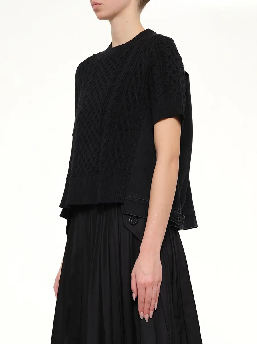 Sacai Denim x Cotton Knit Sweater | Thumbnail 3 Sacai Denim x Cotton Knit Sweater | Thumbnail 3