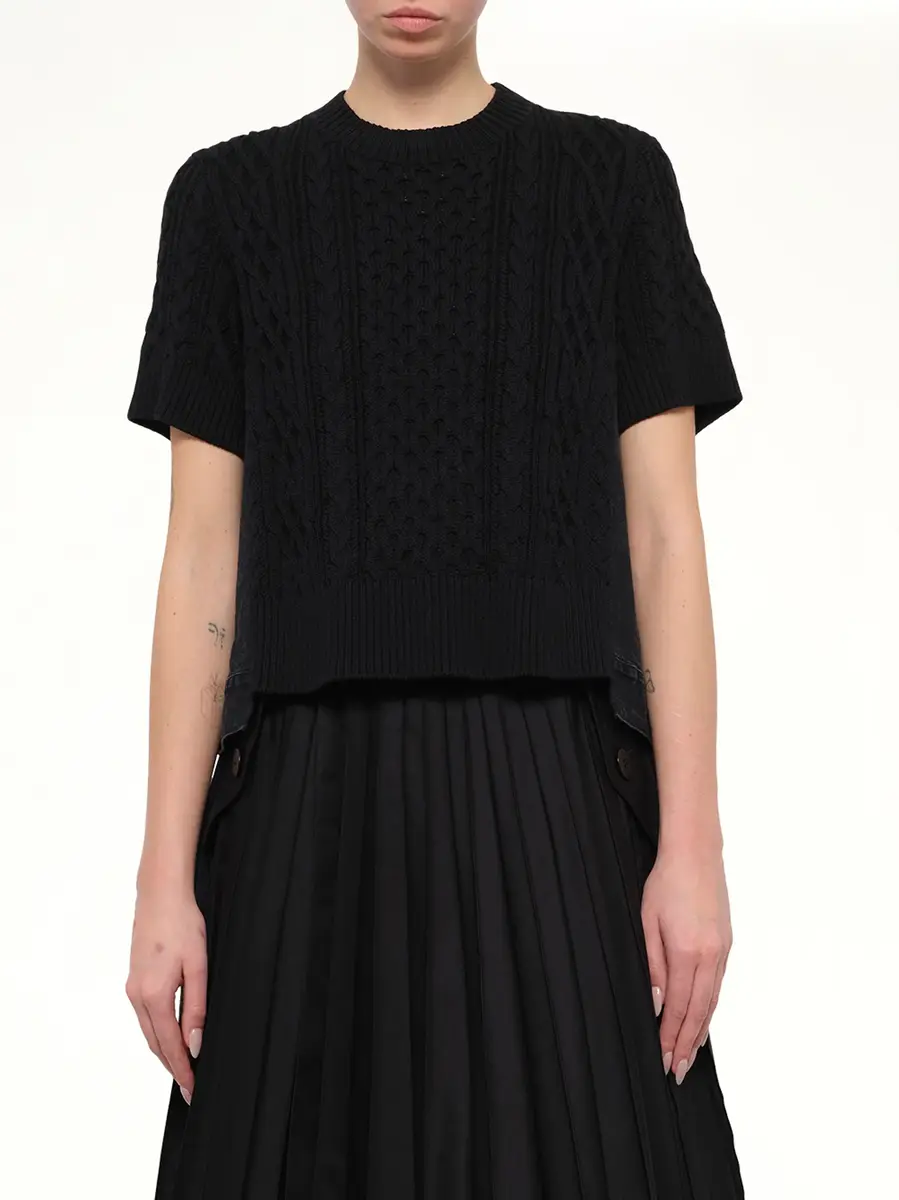 Sacai Denim x Cotton Knit Sweater | Thumbnail 6 Sacai Denim x Cotton Knit Sweater | Thumbnail 6