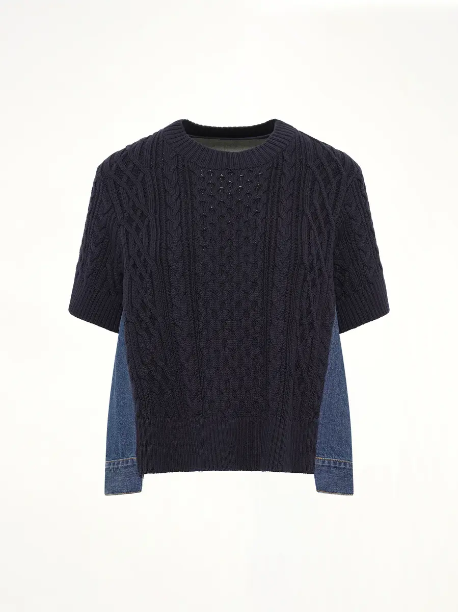 Sacai Denim x Cotton Knit Sweater | Thumbnail 2 Sacai Denim x Cotton Knit Sweater | Thumbnail 2