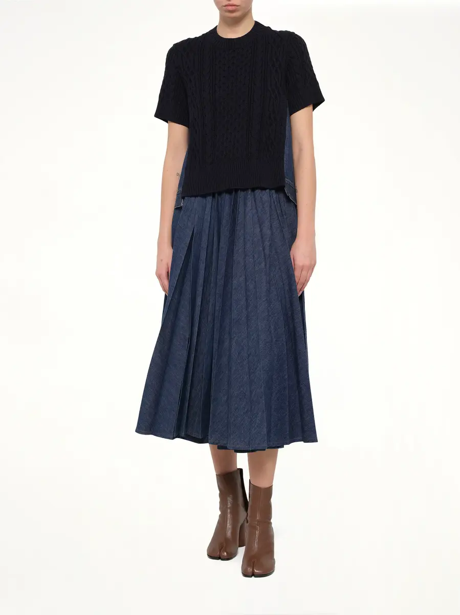 Sacai Denim x Cotton Knit Sweater | Thumbnail 4 Sacai Denim x Cotton Knit Sweater | Thumbnail 4