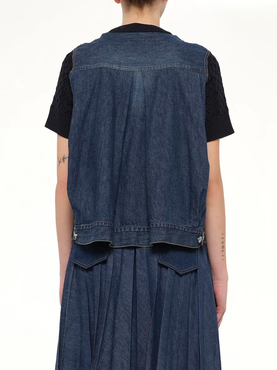 Sacai Denim x Cotton Knit Sweater | Thumbnail 5 Sacai Denim x Cotton Knit Sweater | Thumbnail 5