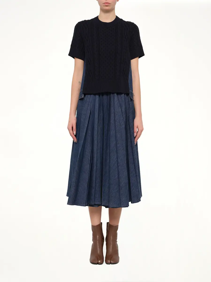 Sacai Denim x Cotton Knit Sweater | Thumbnail 7 Sacai Denim x Cotton Knit Sweater | Thumbnail 7