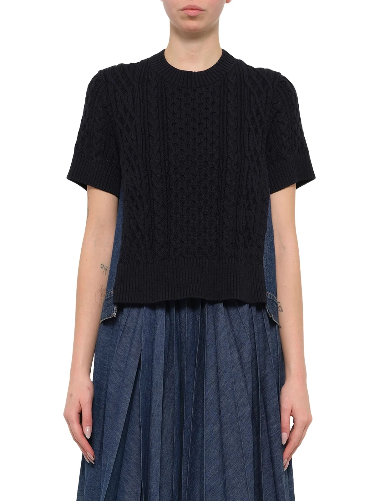 Sacai Denim x Cotton Knit Sweater