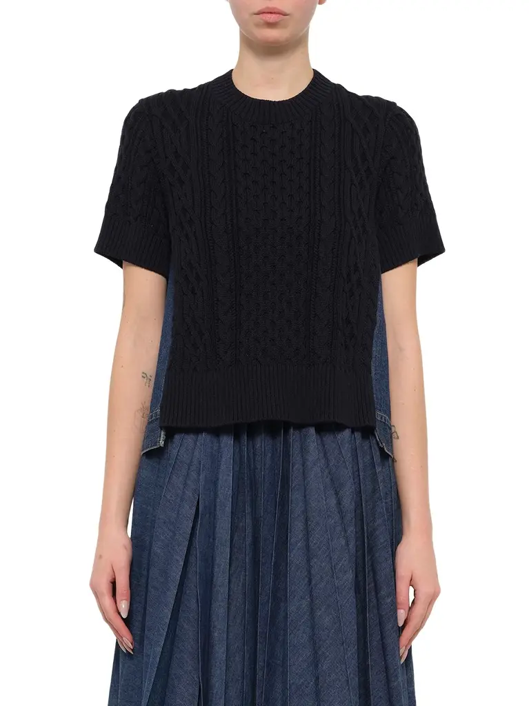 Sacai Denim x Cotton Knit Sweater