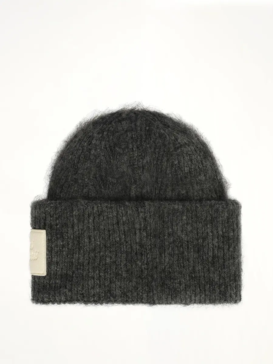 AMI PARIS Ami Paris Patch Beanie in Charcoal Grey | Thumbnail 3 AMI PARIS Ami Paris Patch Beanie in Charcoal Grey | Thumbnail 3