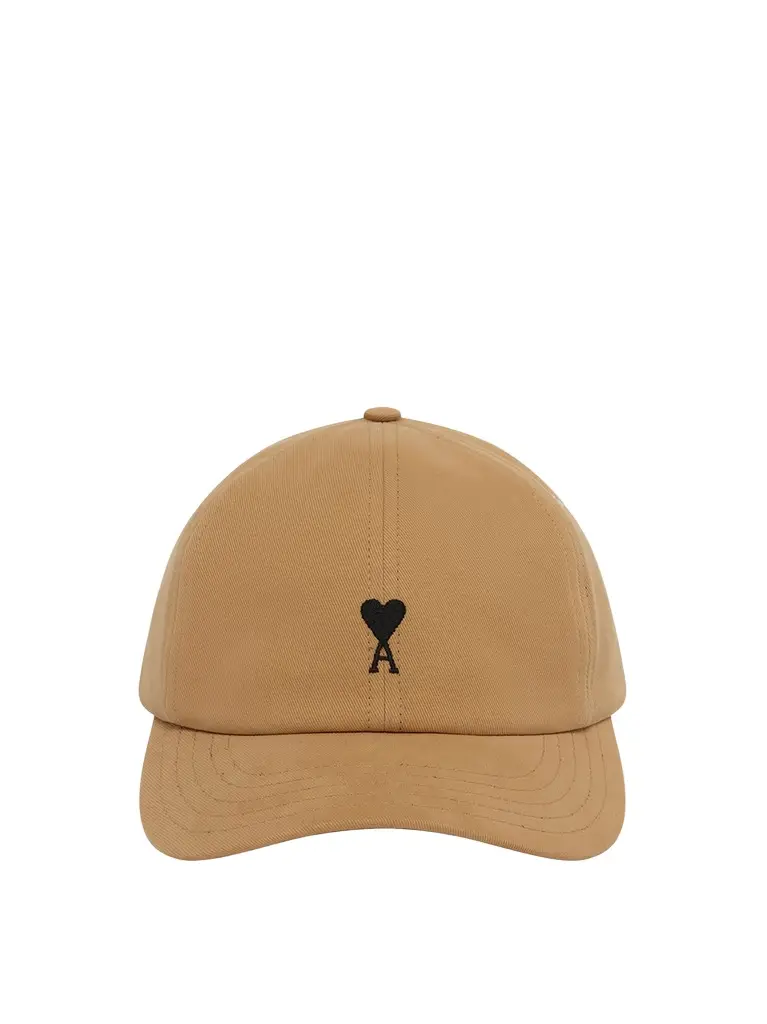 AMI PARIS Ami De Coeur Embroidery Cap in Light Beige