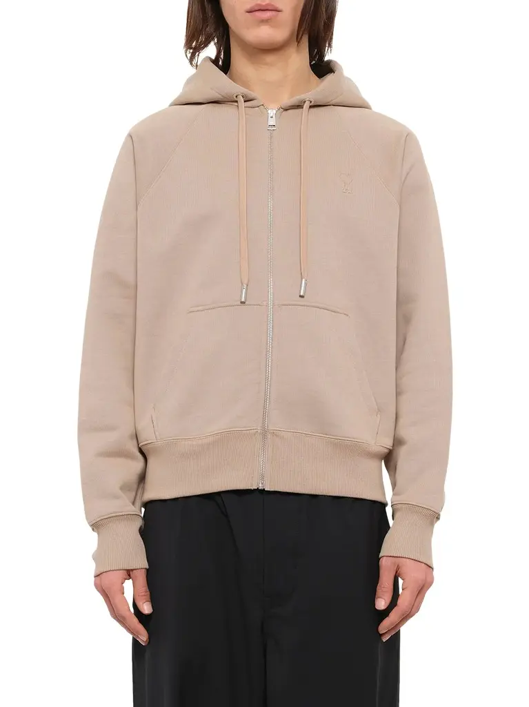 AMI PARIS Embossed Ami De Coeur Zipped Hoodie