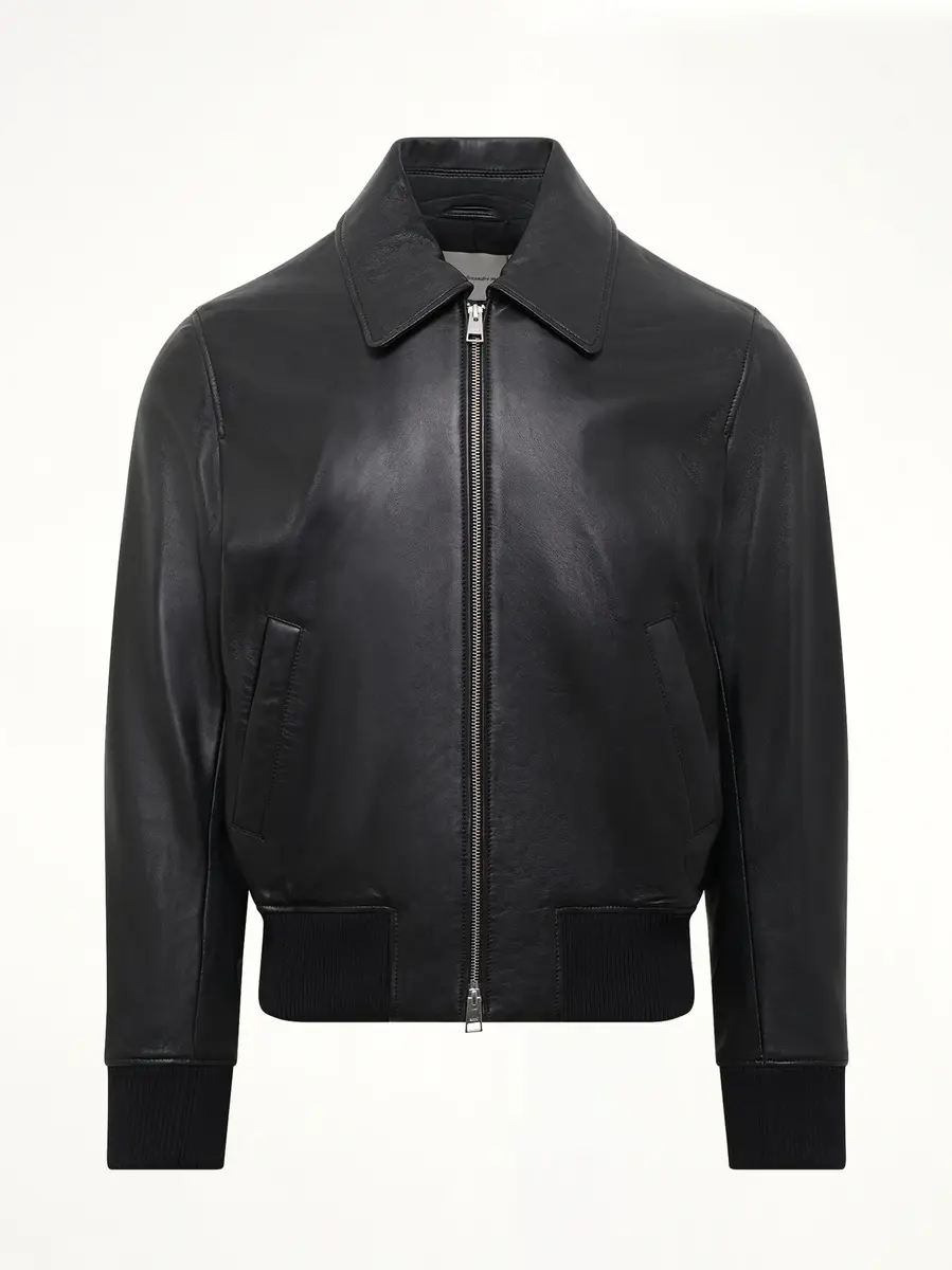 AMI PARIS Lamb Leather Zipped Jacket | Thumbnail 2