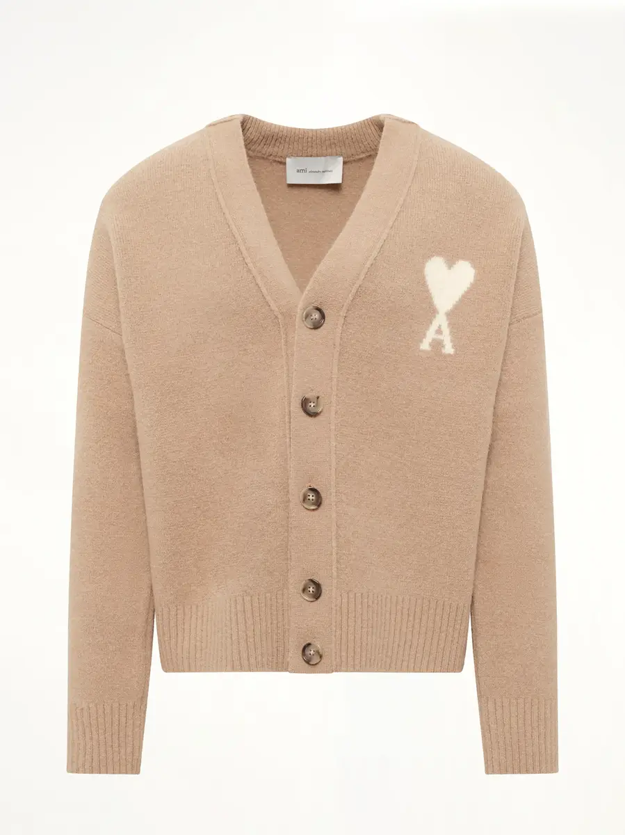 AMI PARIS Ami De Coeur V Neck Cardigan | Thumbnail 2 AMI PARIS Ami De Coeur V Neck Cardigan | Thumbnail 2