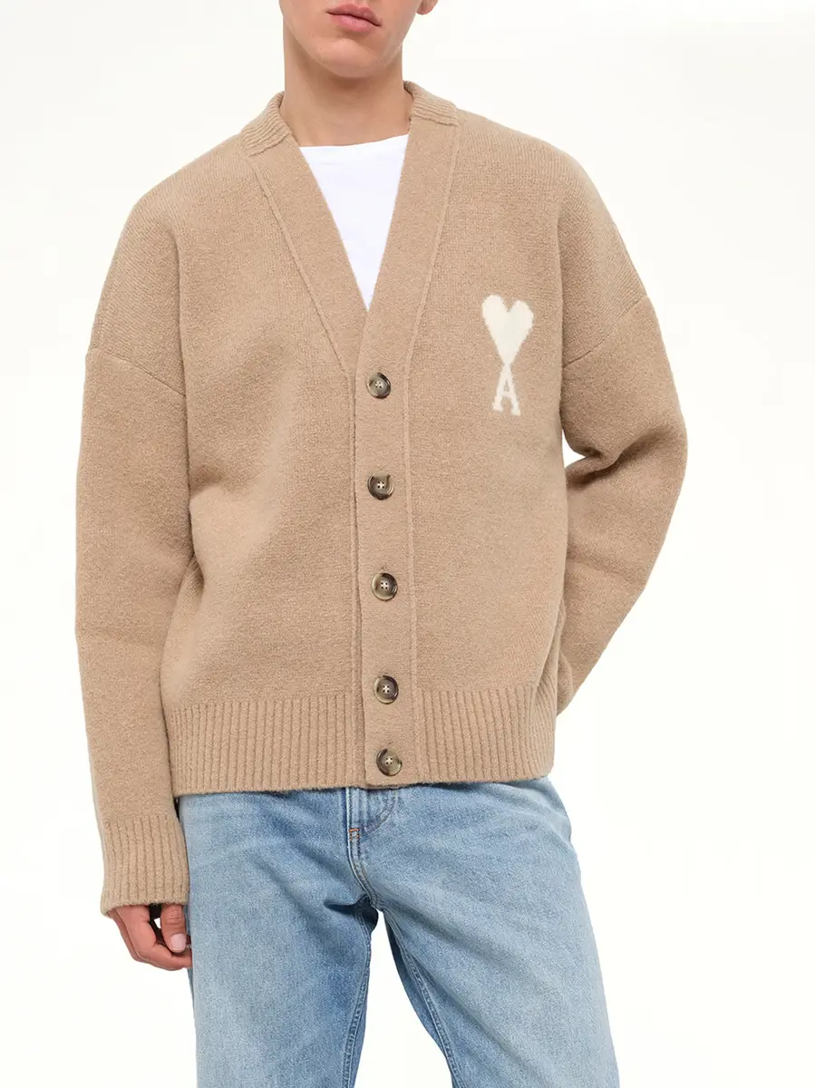 AMI PARIS Ami De Coeur V Neck Cardigan | Thumbnail 6 AMI PARIS Ami De Coeur V Neck Cardigan | Thumbnail 6