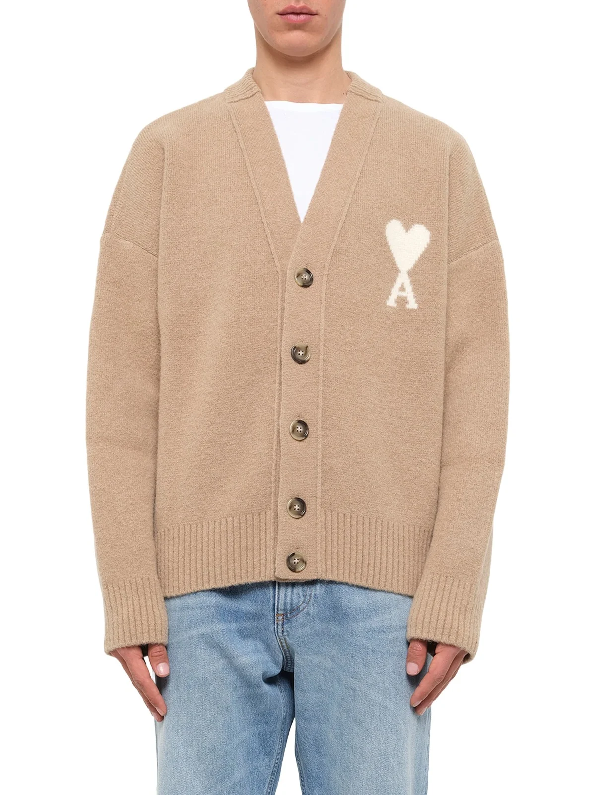 AMI PARIS Ami De Coeur V Neck Cardigan