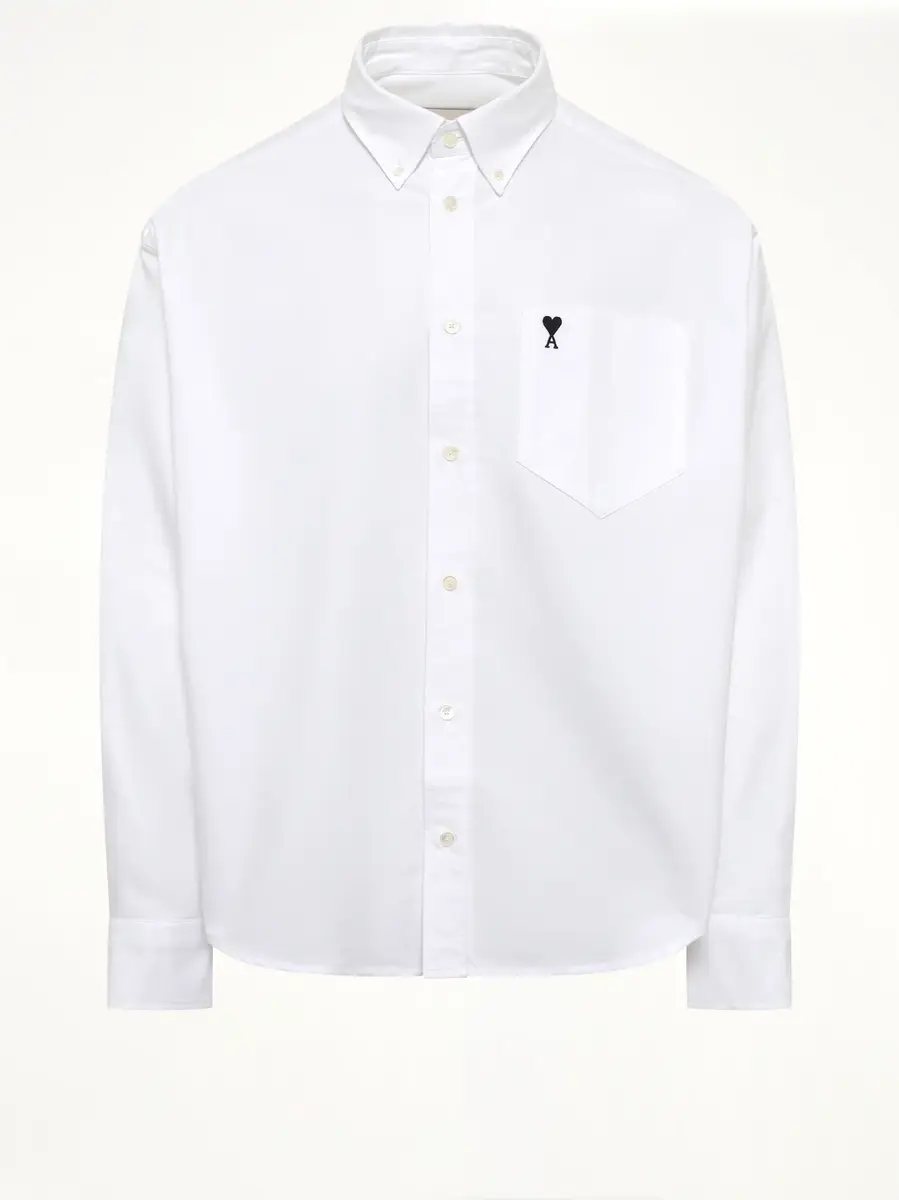 AMI PARIS Embroidered Ami De Coeur Boxy Fit Shirt | Thumbnail 2 AMI PARIS Embroidered Ami De Coeur Boxy Fit Shirt | Thumbnail 2