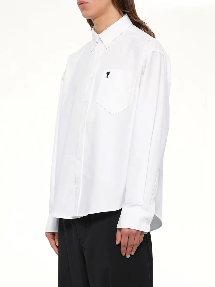 AMI PARIS Embroidered Ami De Coeur Boxy Fit Shirt | Thumbnail 3 AMI PARIS Embroidered Ami De Coeur Boxy Fit Shirt | Thumbnail 3