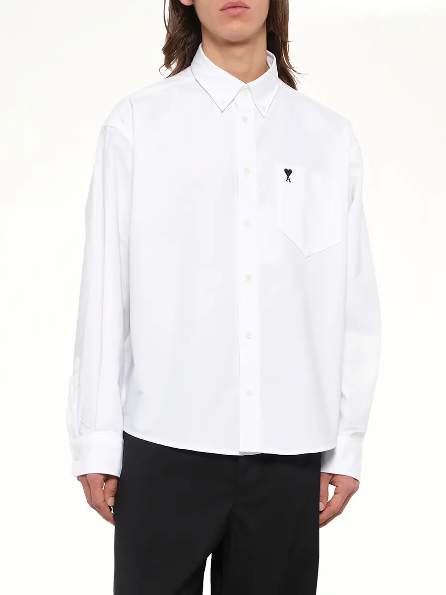 AMI PARIS Embroidered Ami De Coeur Boxy Fit Shirt | Thumbnail 6 AMI PARIS Embroidered Ami De Coeur Boxy Fit Shirt | Thumbnail 6