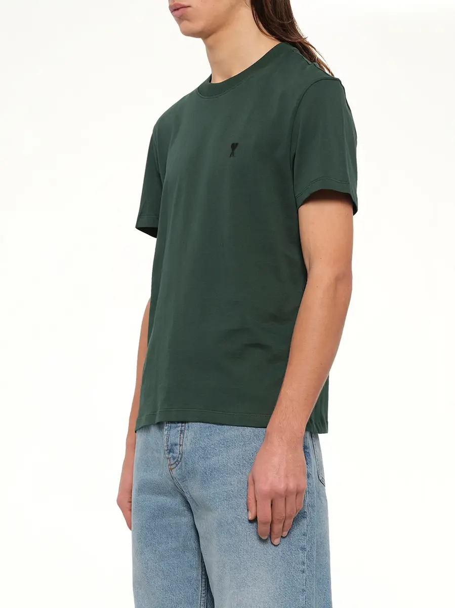 AMI PARIS Ami De Coeur T-shirt in Bottle Green | Thumbnail 3 AMI PARIS Ami De Coeur T-shirt in Bottle Green | Thumbnail 3