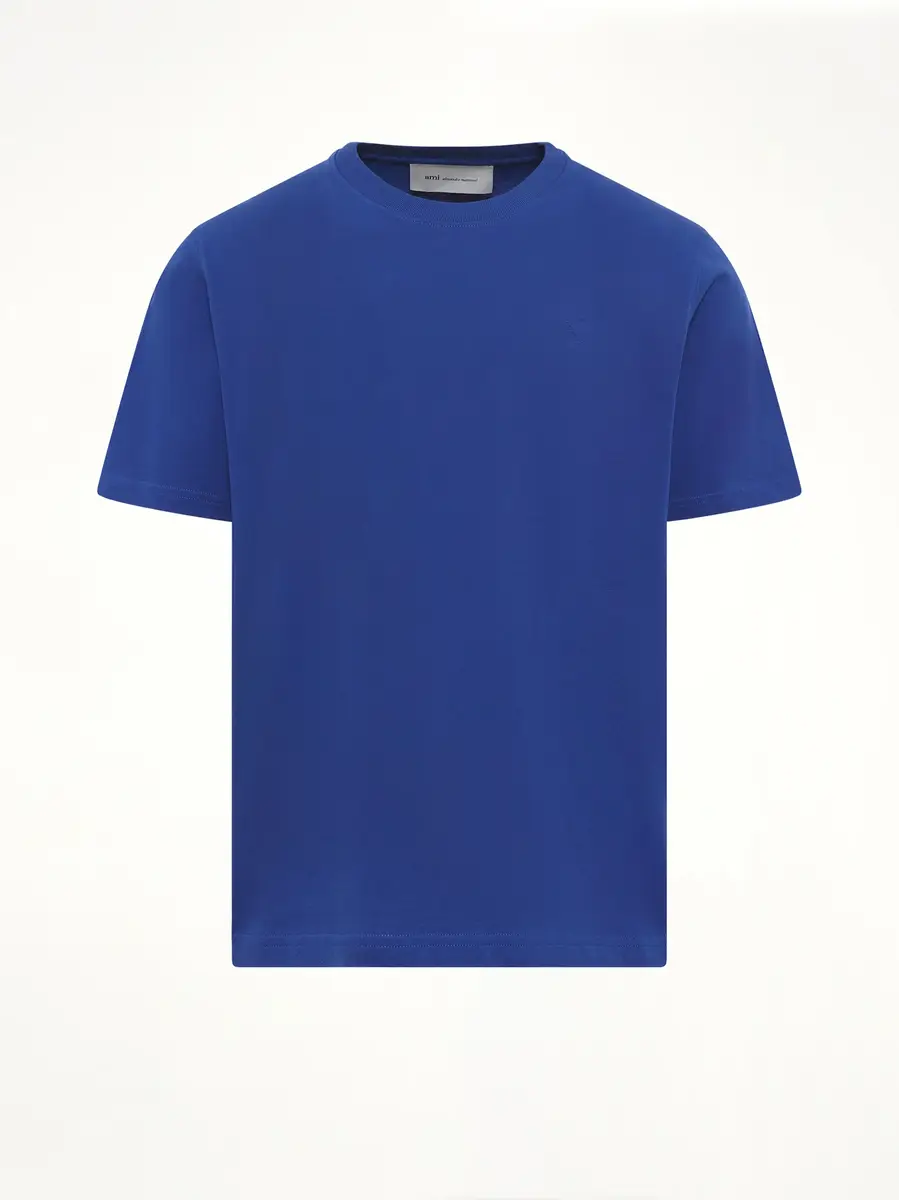 AMI PARIS Embossed Ami De Coeur T-shirt in Royal Blue | Thumbnail 2 AMI PARIS Embossed Ami De Coeur T-shirt in Royal Blue | Thumbnail 2