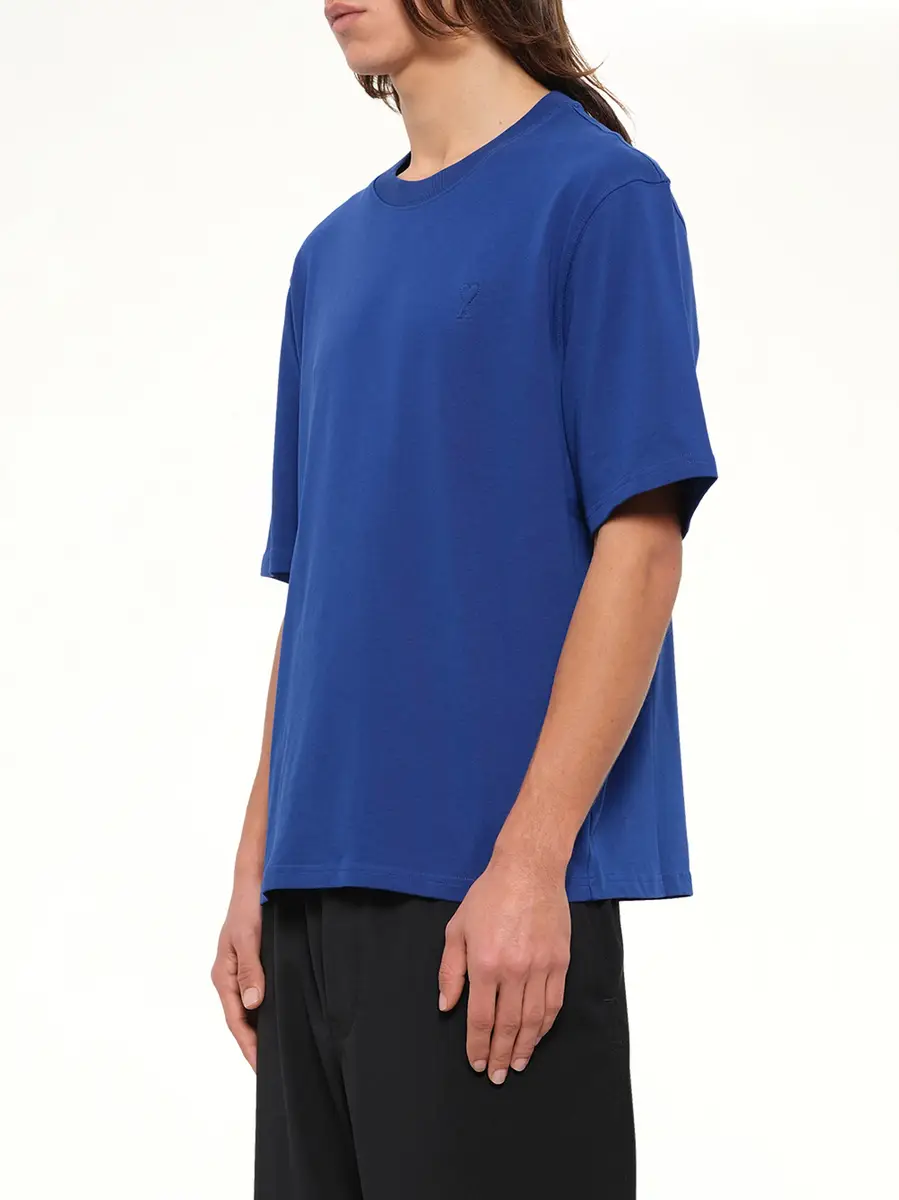 AMI PARIS Embossed Ami De Coeur T-shirt in Royal Blue | Thumbnail 3 AMI PARIS Embossed Ami De Coeur T-shirt in Royal Blue | Thumbnail 3