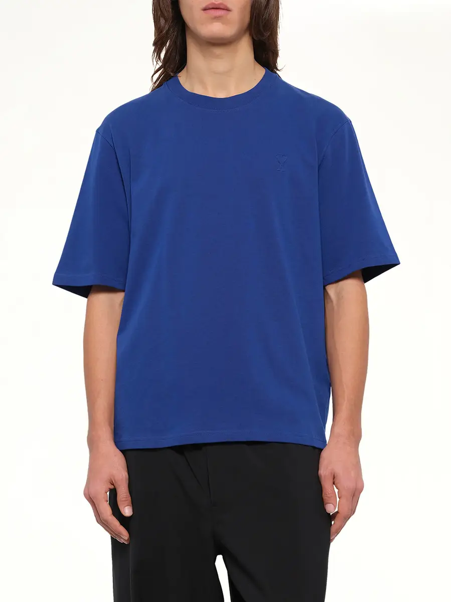 AMI PARIS Embossed Ami De Coeur T-shirt in Royal Blue | Thumbnail 6 AMI PARIS Embossed Ami De Coeur T-shirt in Royal Blue | Thumbnail 6