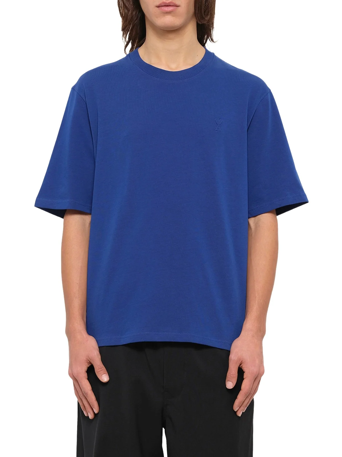 AMI PARIS Embossed Ami De Coeur T-shirt in Royal Blue