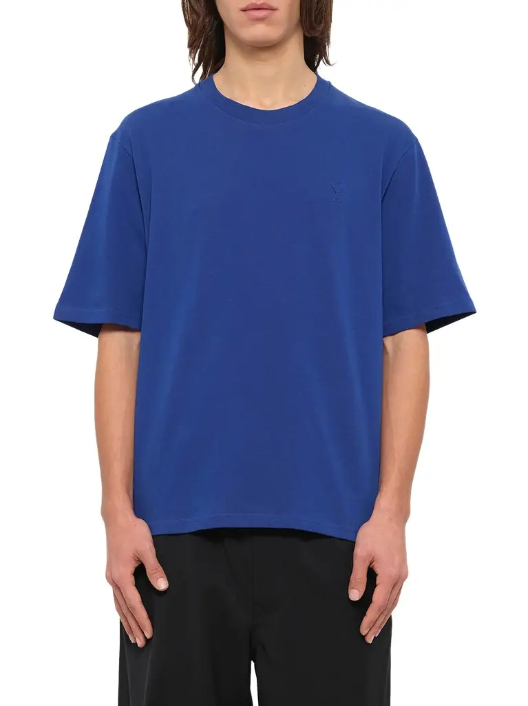 AMI PARIS Embossed Ami De Coeur T-shirt in Royal Blue