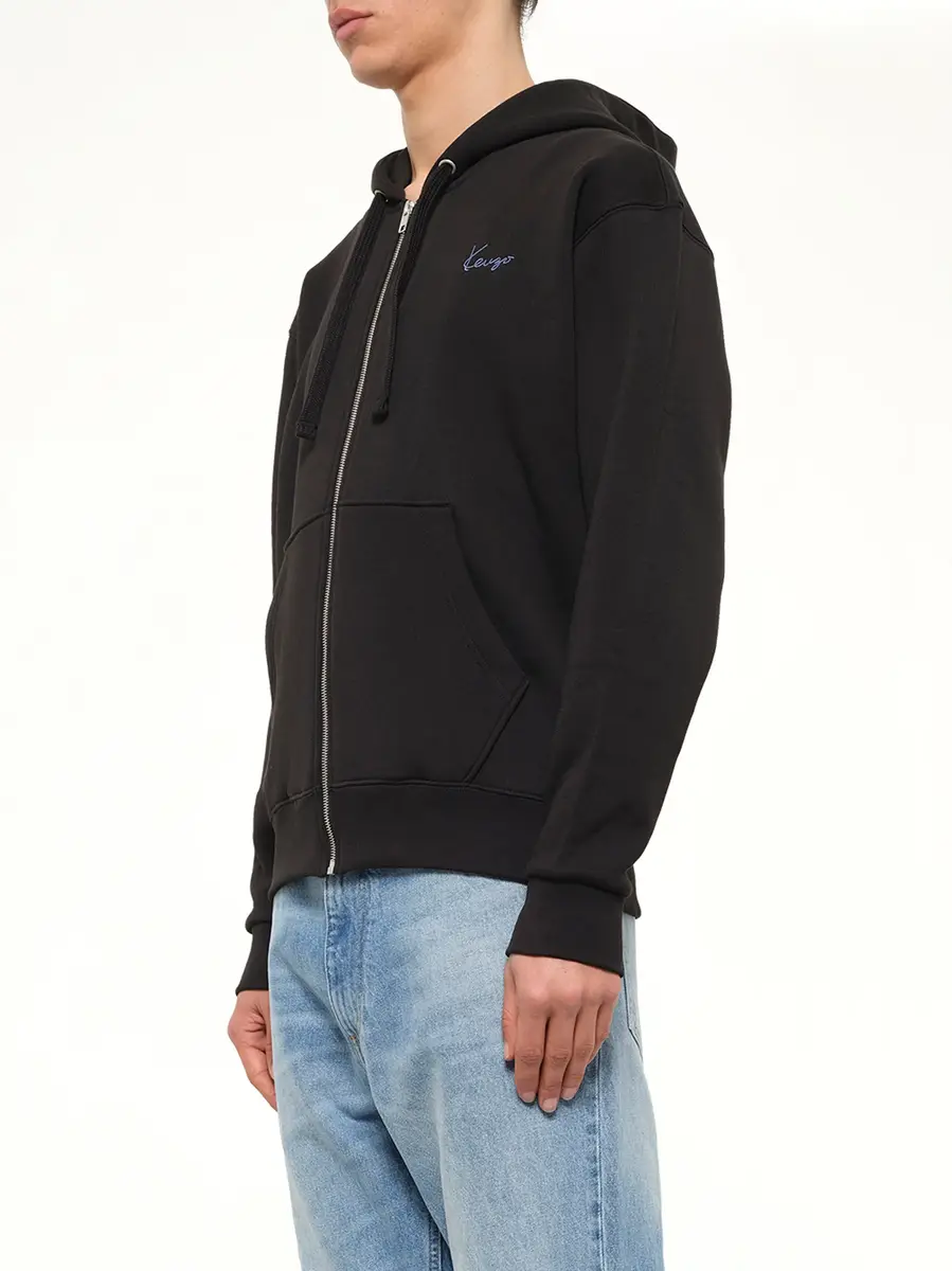 KENZO Signature Classic Zip Up Hoodie | Thumbnail 3