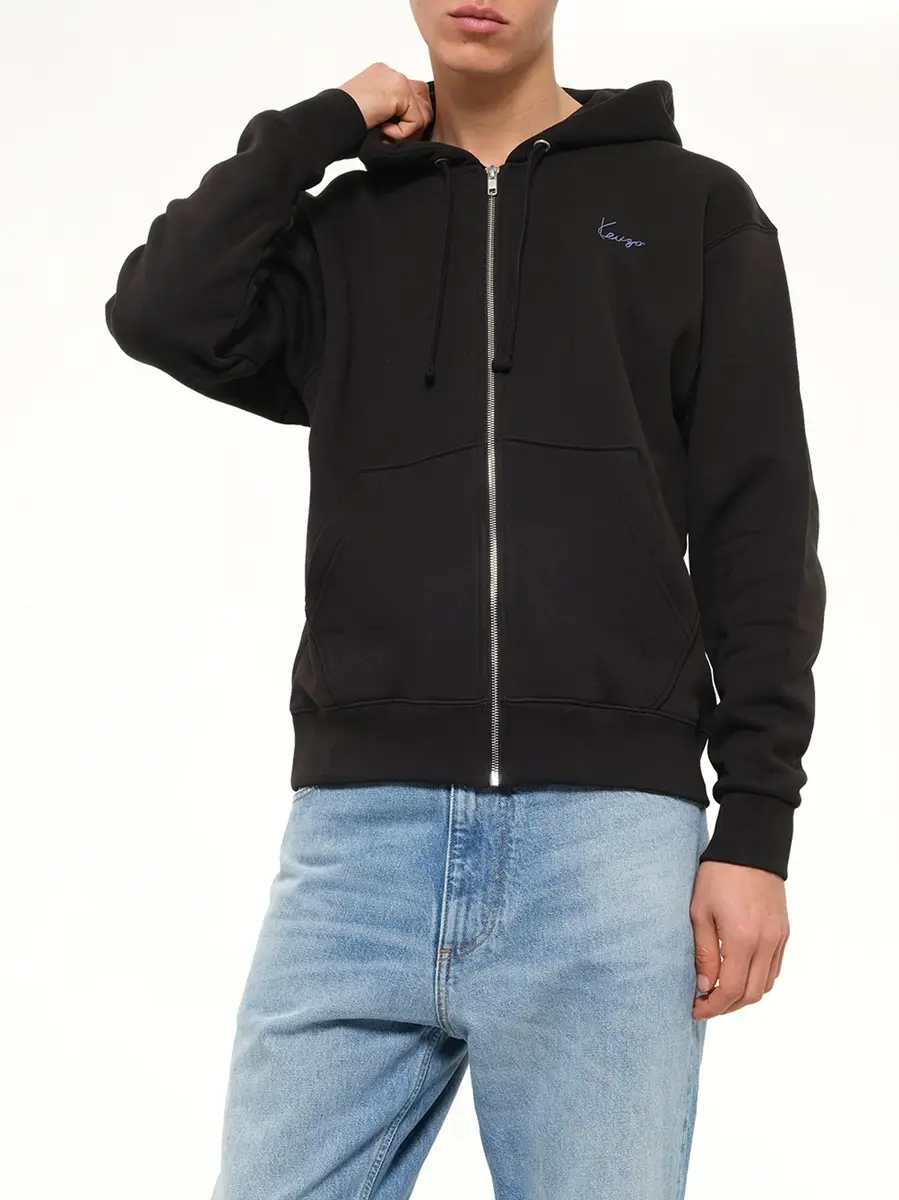 KENZO Signature Classic Zip Up Hoodie | Thumbnail 6