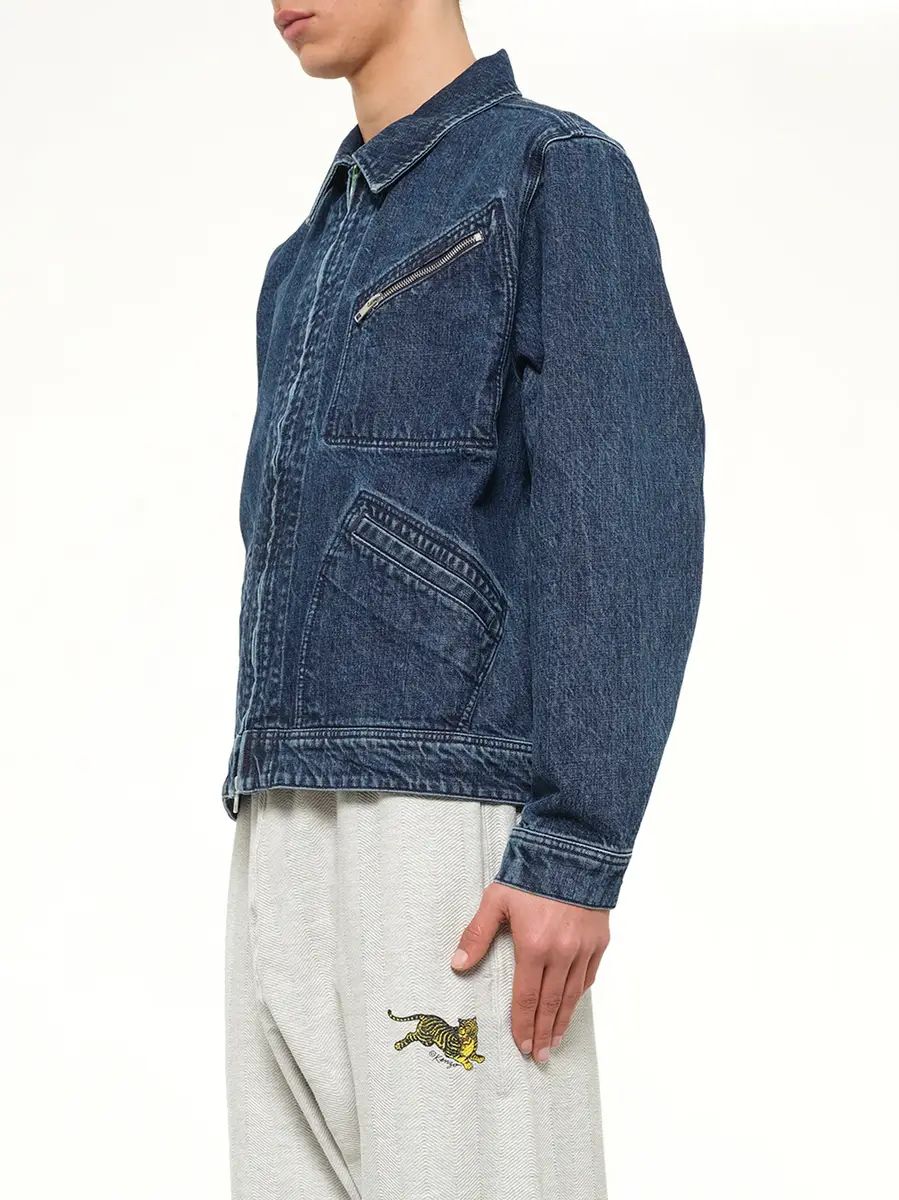 KENZO Kenzo Signature Utility Jacket in Medium Stone Blue | Thumbnail 3