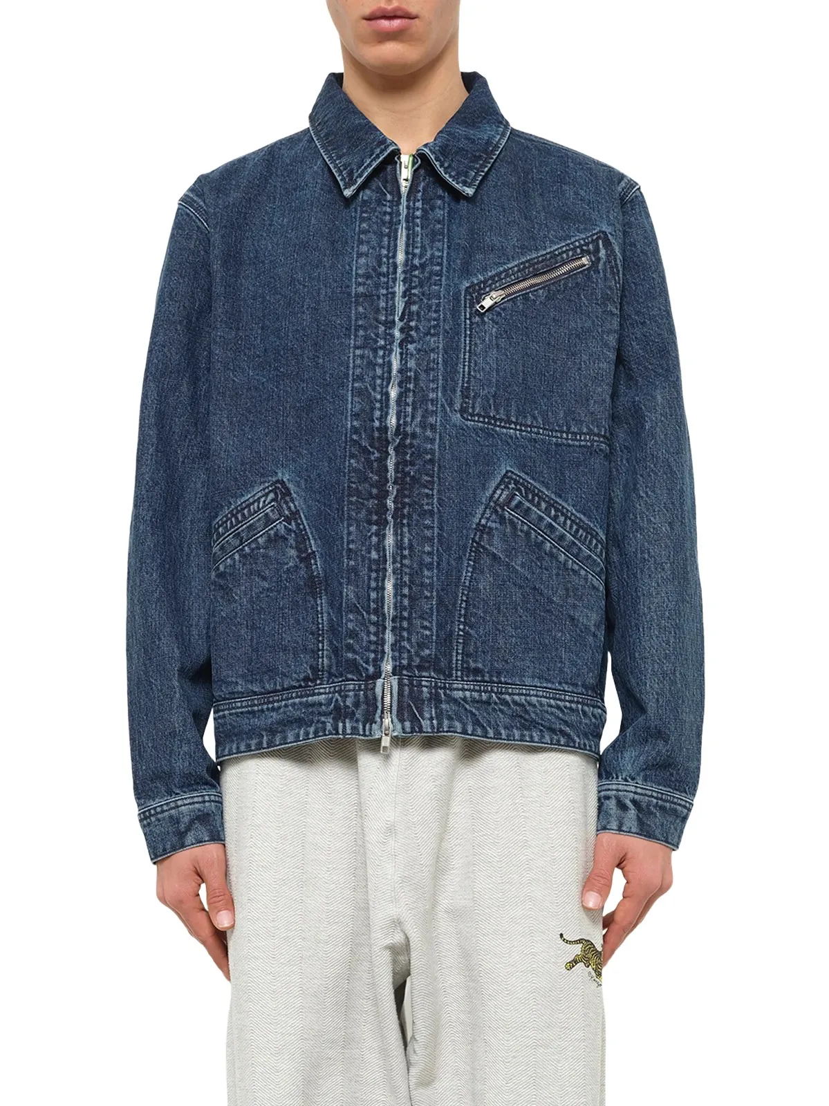 Kenzo Signature Utility Jacket in Medium Stone Blue
