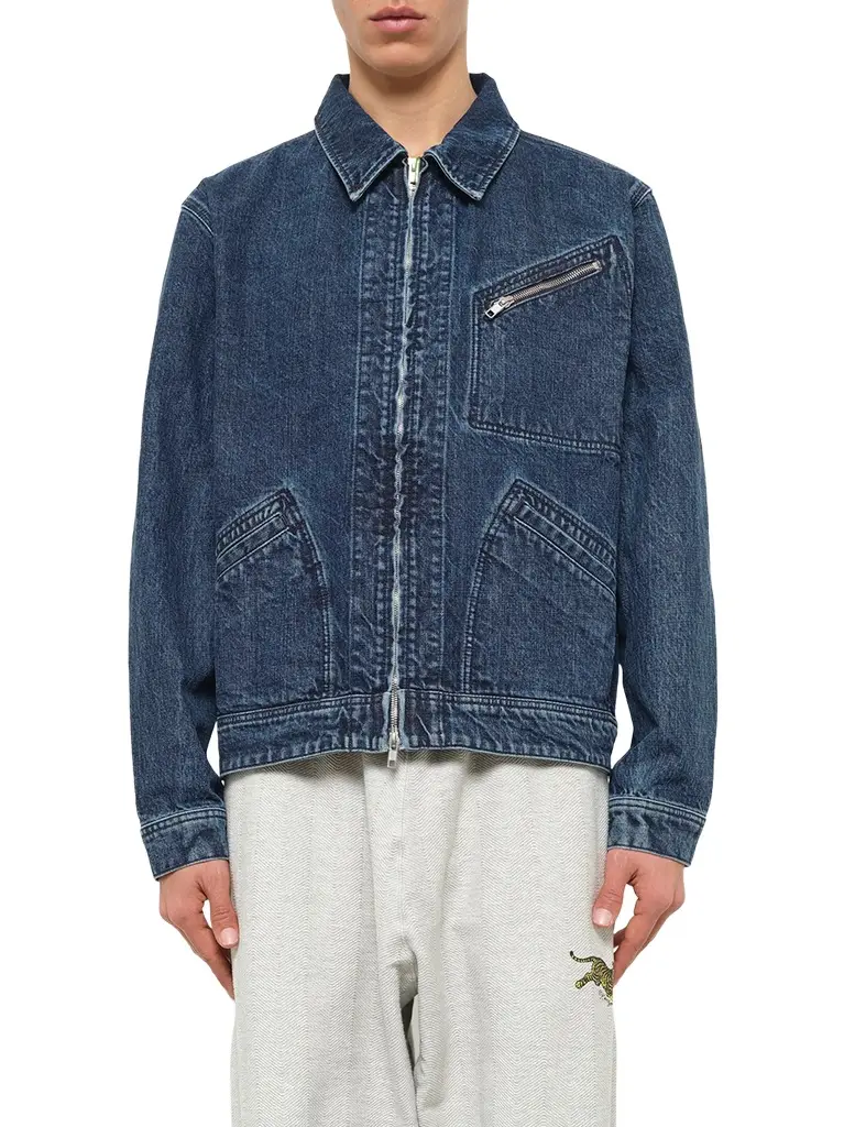 KENZO Kenzo Signature Utility Jacket in Medium Stone Blue