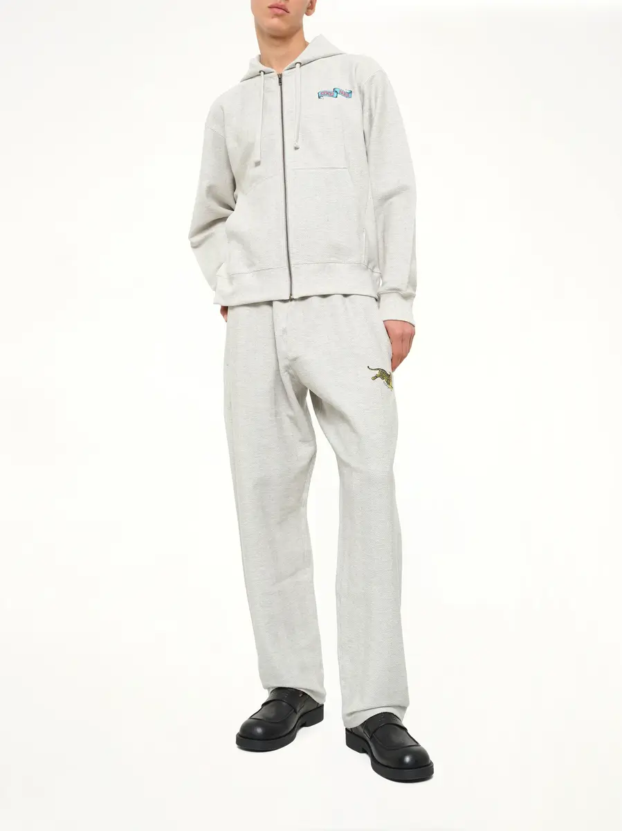 KENZO Kenzo Jumping Tiger Classic Zip Up Hoodie in Pale Grey | Thumbnail 4 KENZO Kenzo Jumping Tiger Classic Zip Up Hoodie in Pale Grey | Thumbnail 4