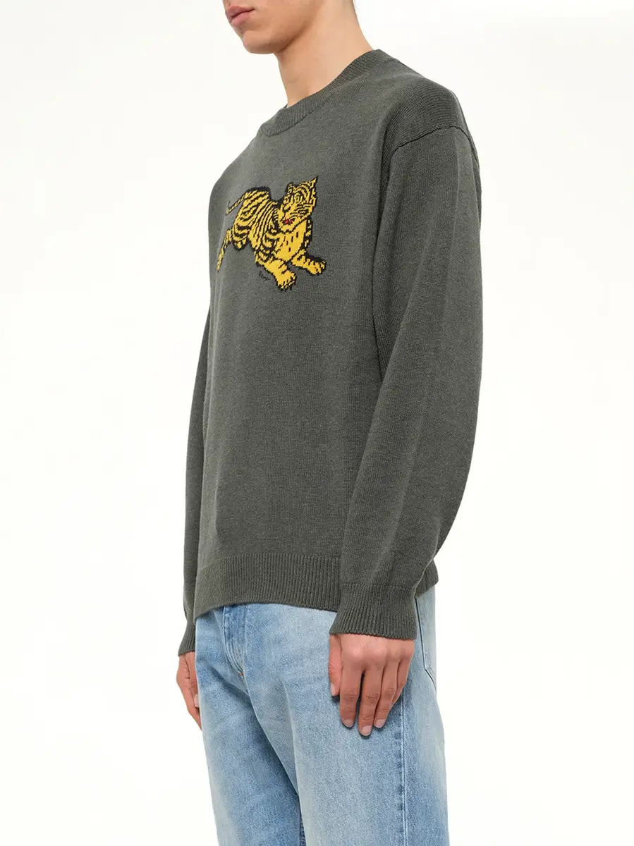 KENZO Kenzo Jumping Tiger Jumper in Dark Khaki | Thumbnail 3 KENZO Kenzo Jumping Tiger Jumper in Dark Khaki | Thumbnail 3