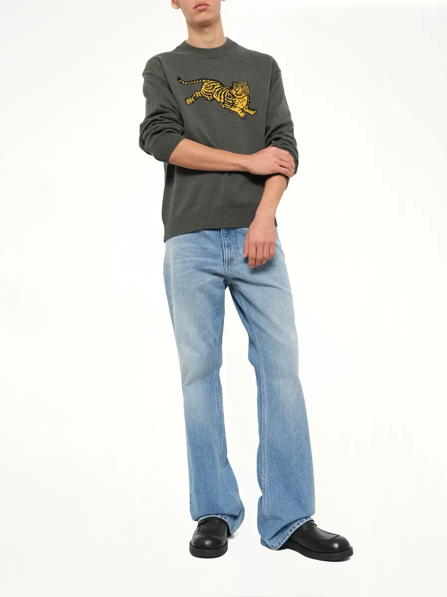 KENZO Kenzo Jumping Tiger Jumper in Dark Khaki | Thumbnail 4 KENZO Kenzo Jumping Tiger Jumper in Dark Khaki | Thumbnail 4