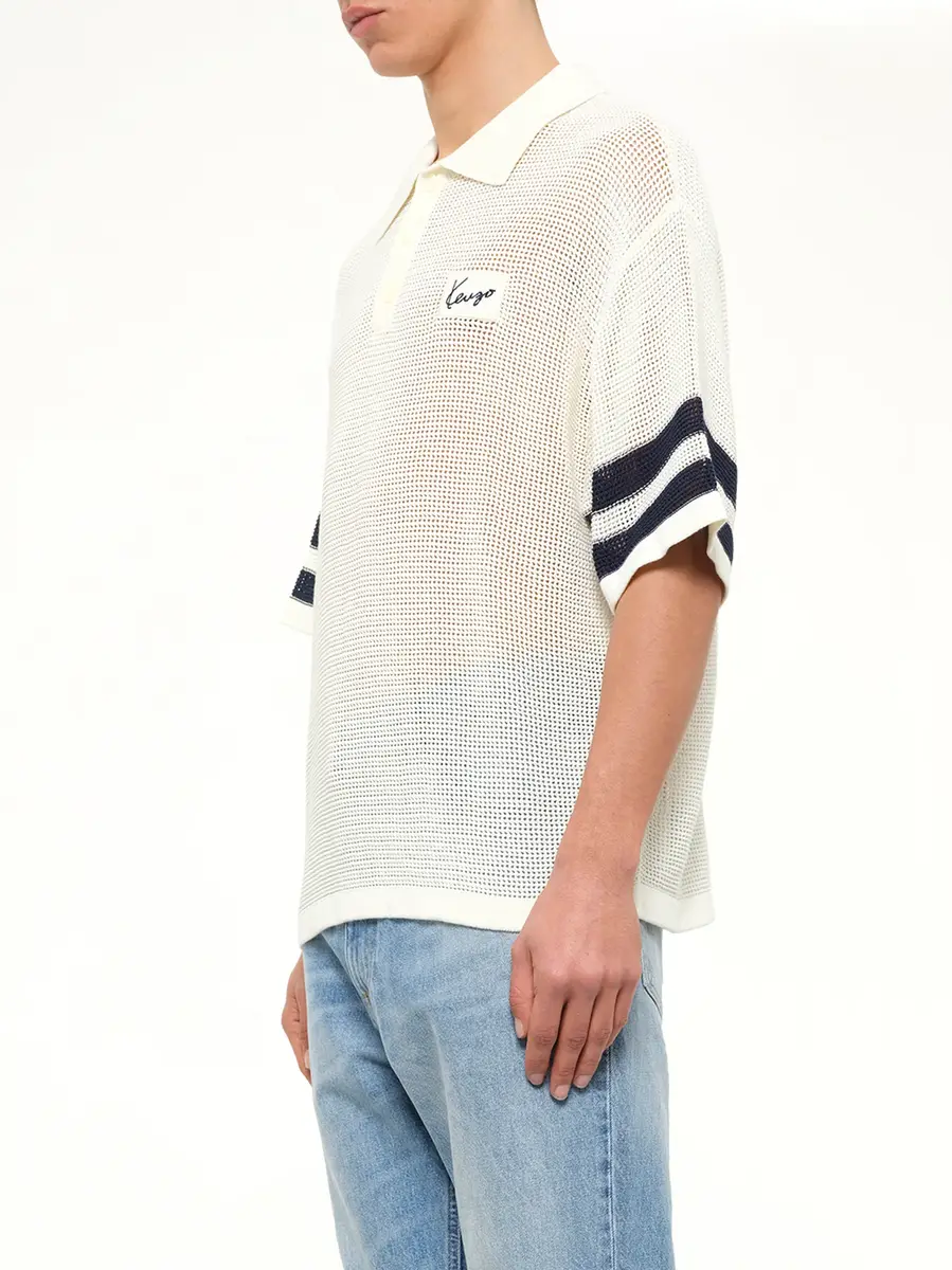 KENZO Crochet Polo in Off White | Thumbnail 3 KENZO Crochet Polo in Off White | Thumbnail 3