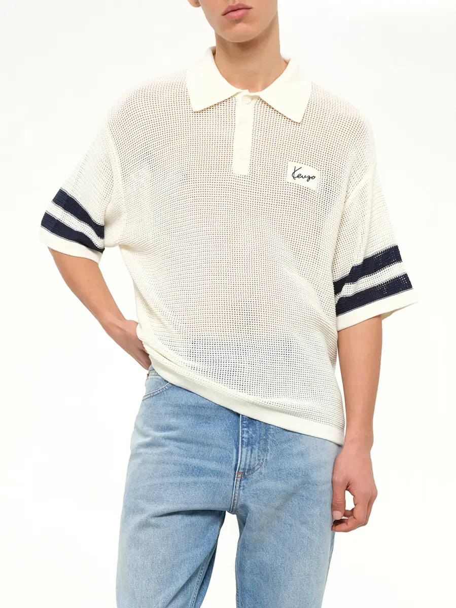 KENZO Crochet Polo in Off White | Thumbnail 6 KENZO Crochet Polo in Off White | Thumbnail 6