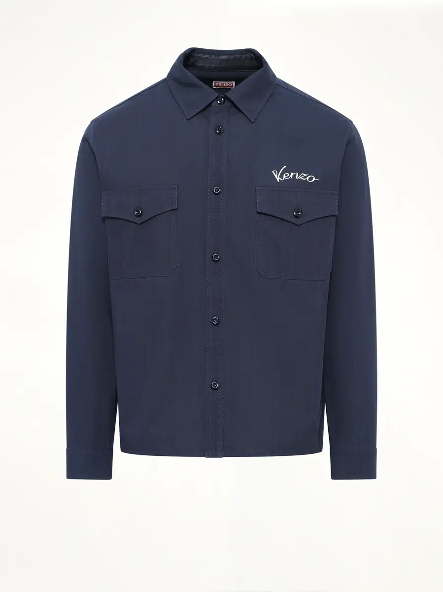 KENZO Kenzo Varsity Overshirt in Navy Blue | Thumbnail 2