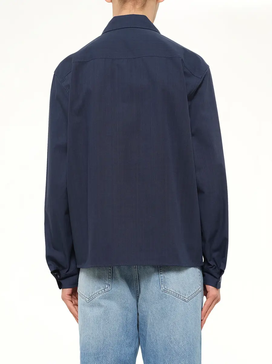 KENZO Kenzo Varsity Overshirt in Navy Blue | Thumbnail 5