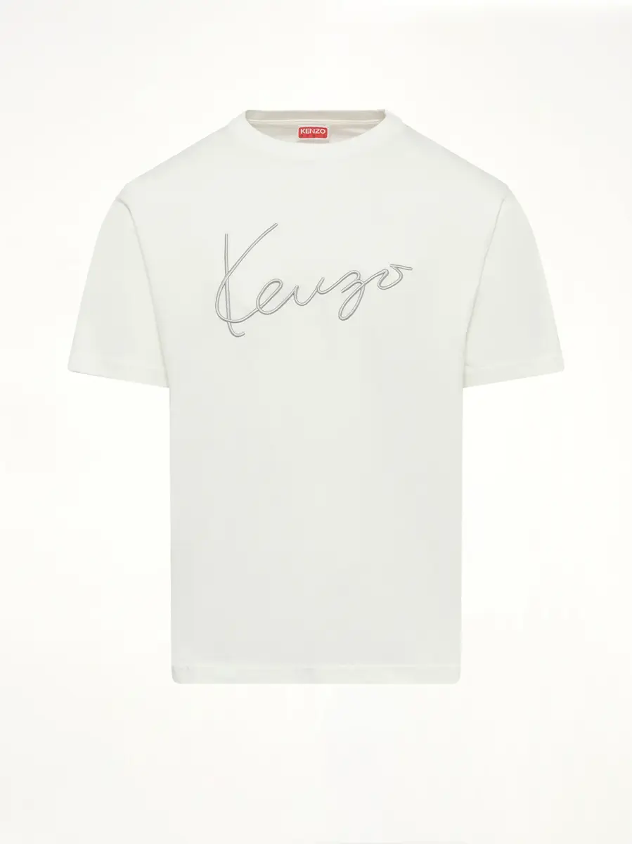 KENZO Gots Kenzo Big Signature Classic T-shirt in Off White | Thumbnail 2 KENZO Gots Kenzo Big Signature Classic T-shirt in Off White | Thumbnail 2