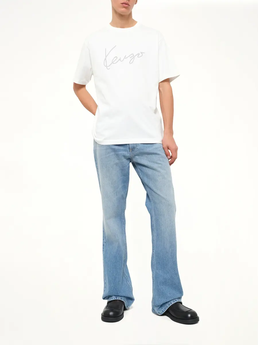 KENZO Gots Kenzo Big Signature Classic T-shirt in Off White | Thumbnail 4 KENZO Gots Kenzo Big Signature Classic T-shirt in Off White | Thumbnail 4
