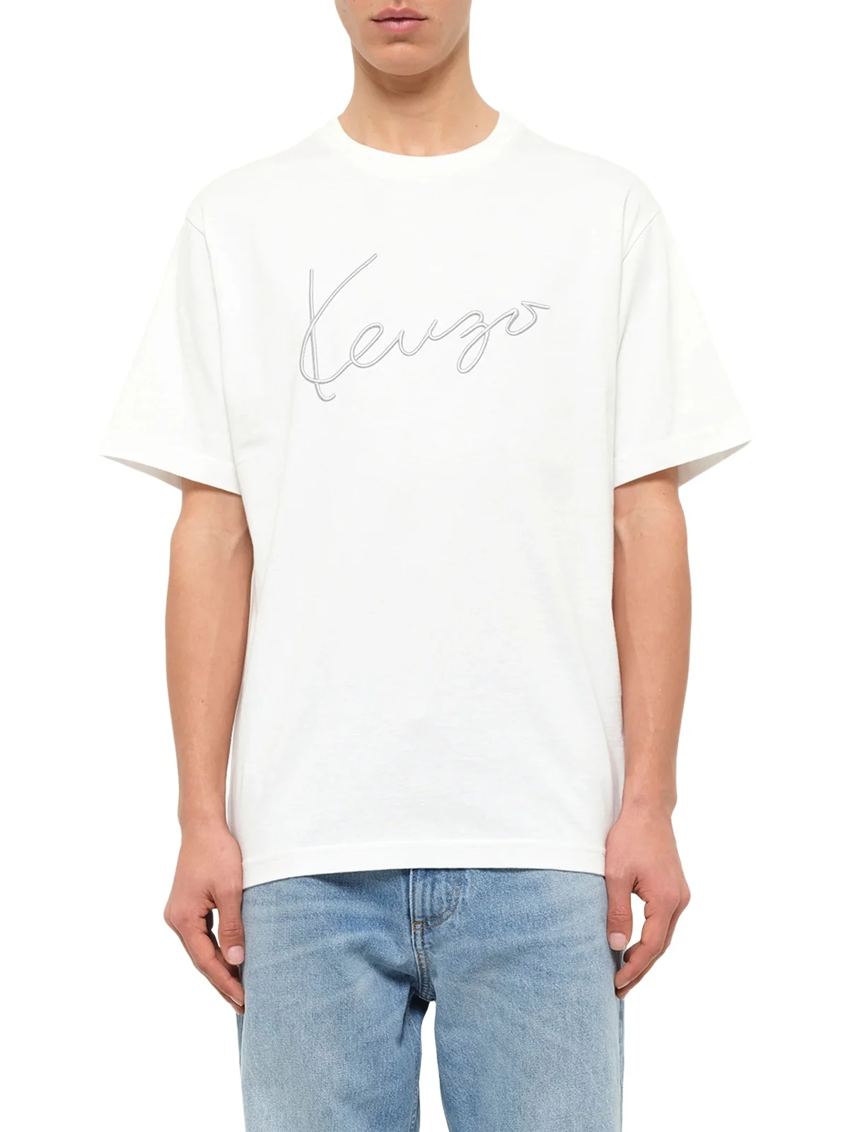 KENZO Gots Kenzo Big Signature Classic T-shirt in Off White